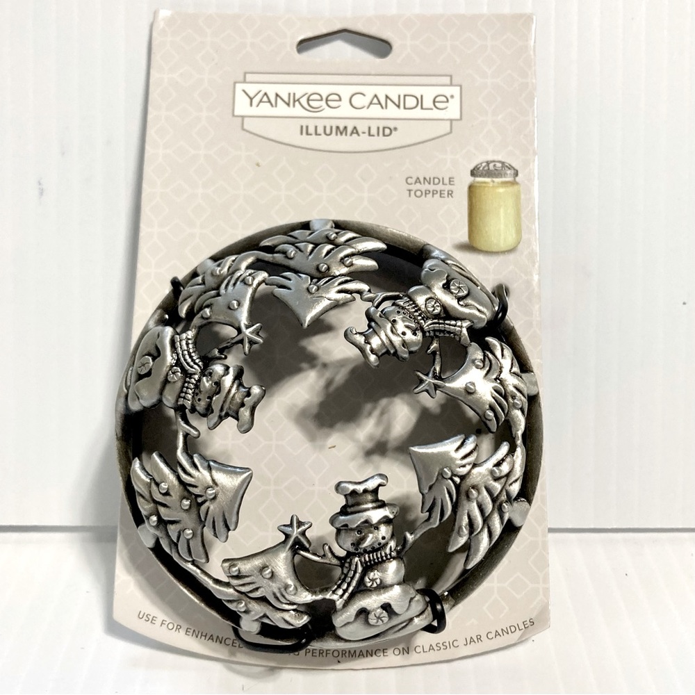 Yankee Candle Snowman Christmas Tree Illuma-Lid Large 22 oz Jar Topper Lid NEW
